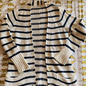 Free People Striped Boyfriend Cardigan